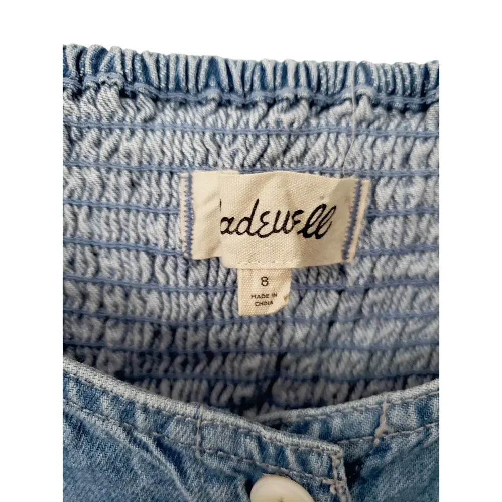 Madewell Denim Puff Sleeve Mini Dress Size 8
